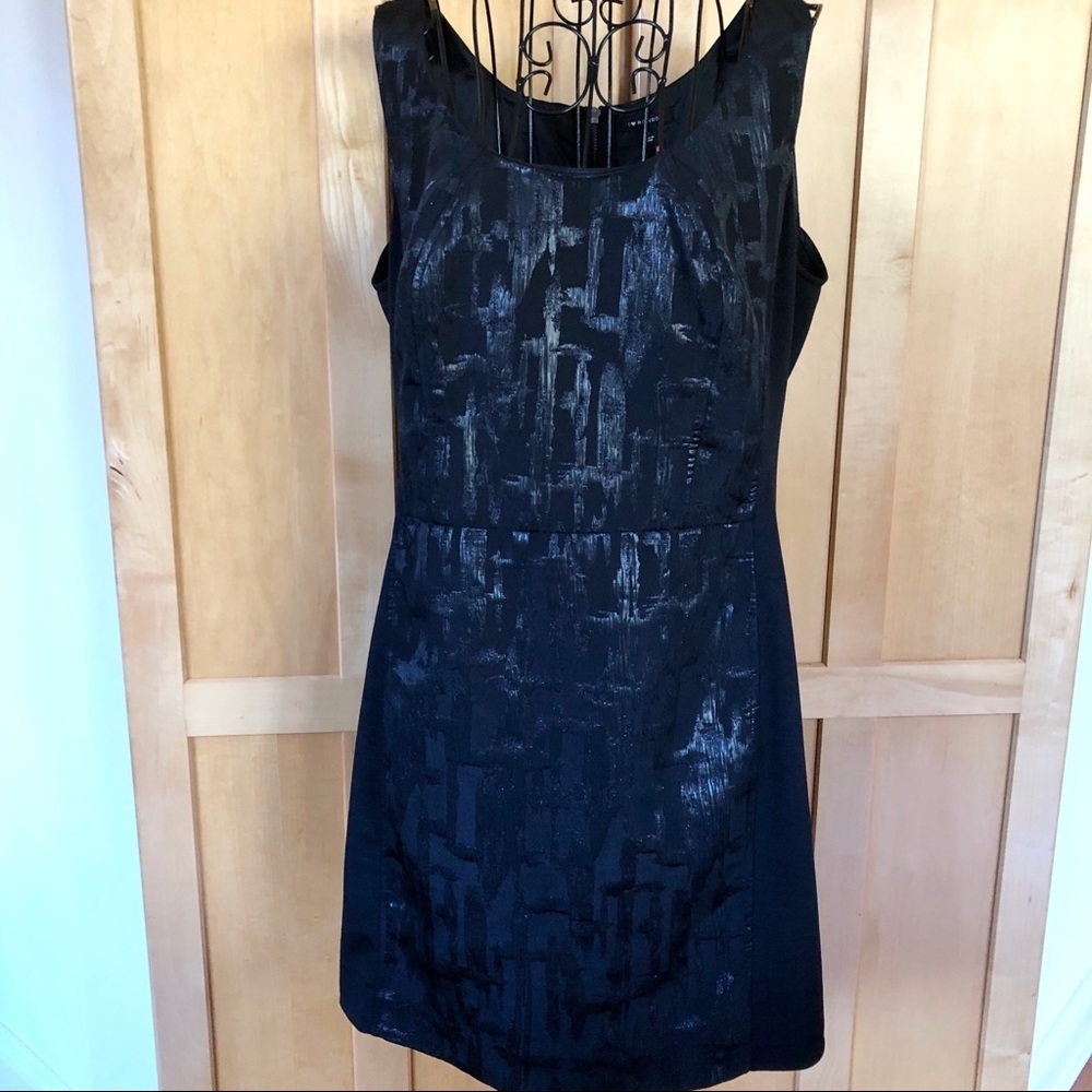 I Love Ronson black shiny Rocker sleeveless Dress size Large